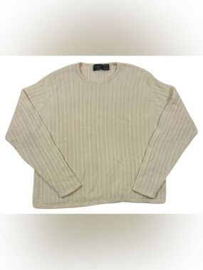 Forte' Prive Cream Cashmere Pull On Cardigan SzL